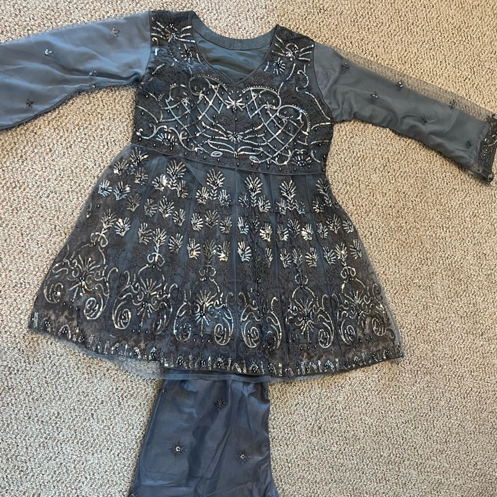 Grey three piece suit